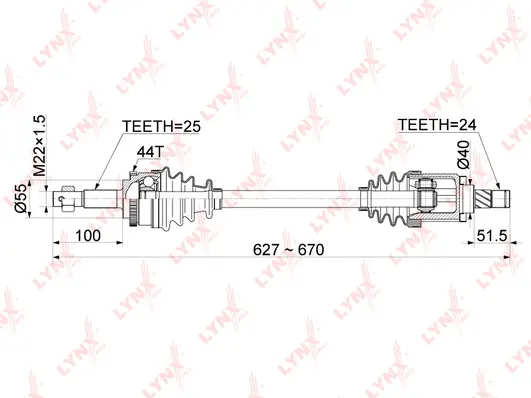 Arbre de transmission LYNXAUTO CD-1097A