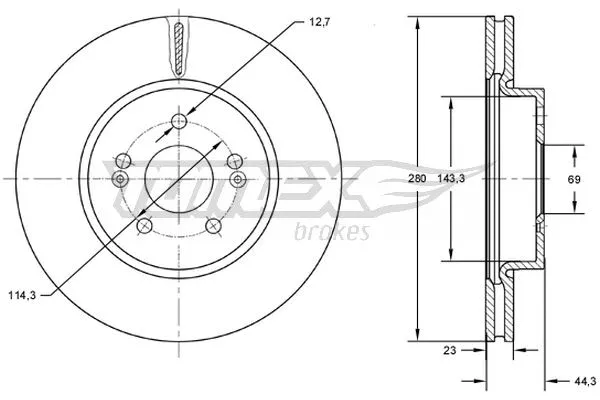 Disque de frein TOMEX Brakes TX 72-67