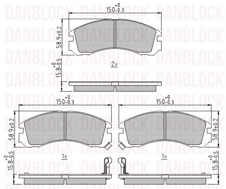Kit de plaquettes de frein, frein à disque DANBLOCK DB 510136