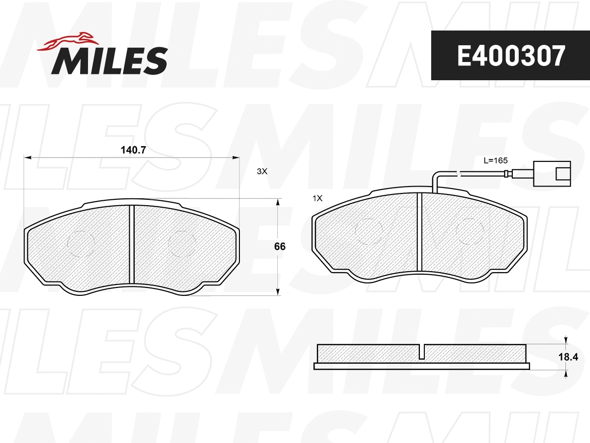 Kit de plaquettes de frein, frein à disque MILES E400307