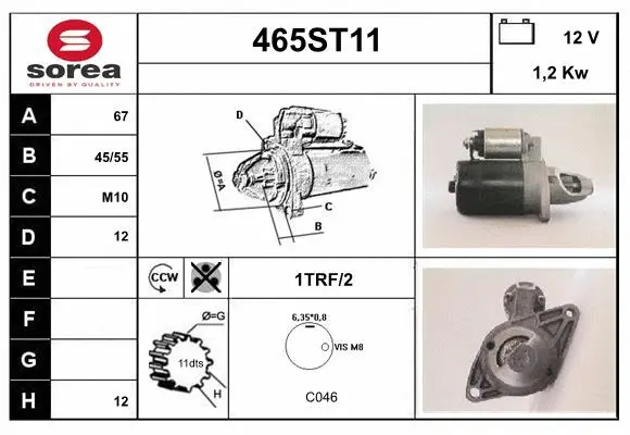 Démarreur STARTCAR 465ST11