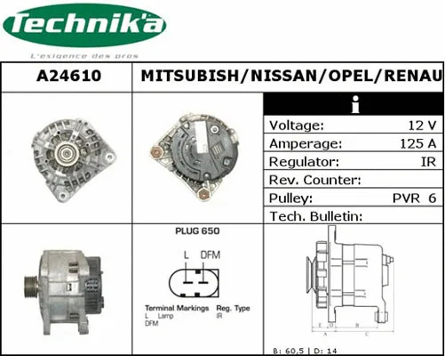 Alternateur Technika A24610