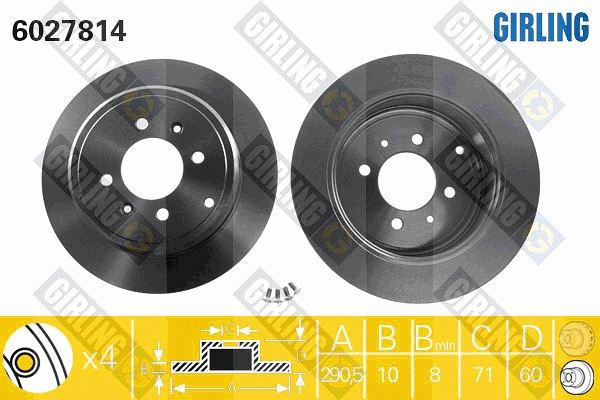 Disque de frein GIRLING 6027814