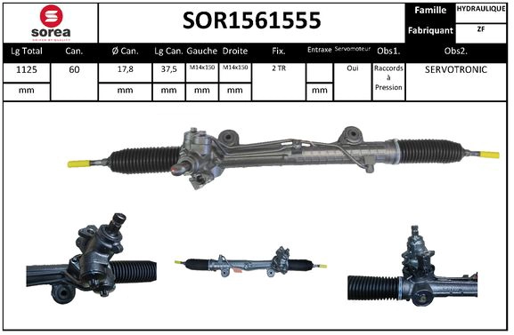Crémaillère de direction SNRA SOR1561555
