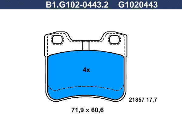 Kit de plaquettes de frein, frein à disque GALFER B1.G102-0443.2
