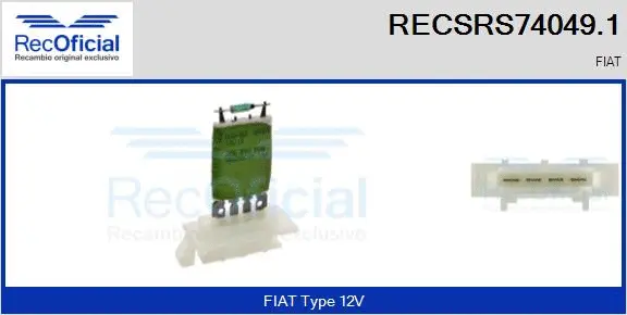 Résistance, pulseur d'air habitacle RECOFICIAL RECSRS74049.1
