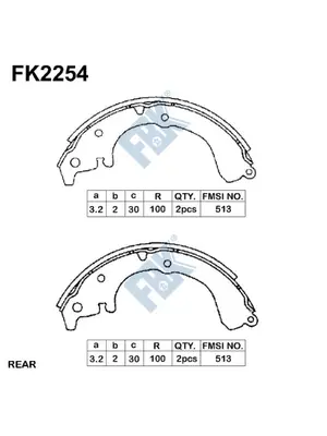 Jeu de mâchoires de frein FBK FK2254