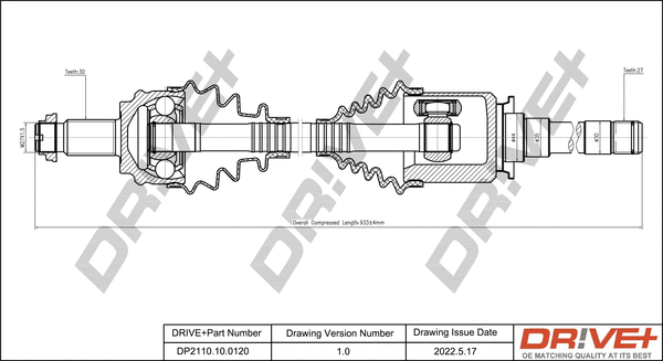 Arbre de transmission Dr!ve+ DP2110.10.0120