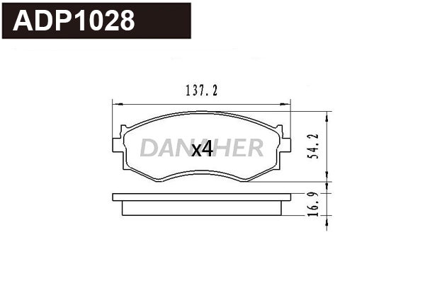 Kit de plaquettes de frein, frein à disque DANAHER ADP1028