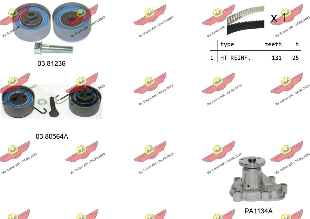 Pompe à eau + kit de courroie crantée AUTOKIT 04.5057APA2
