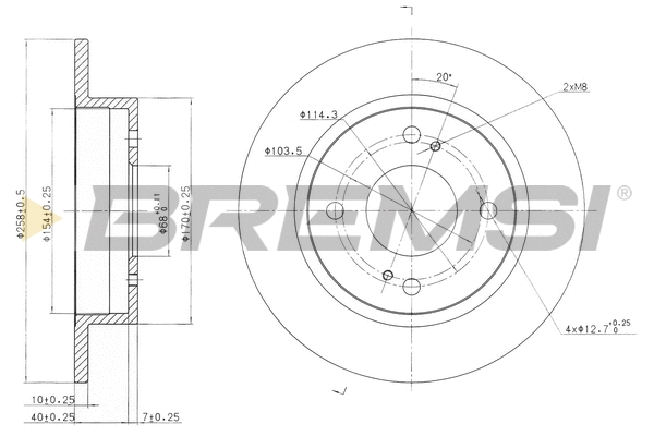 Disque de frein BREMSI CD6659S