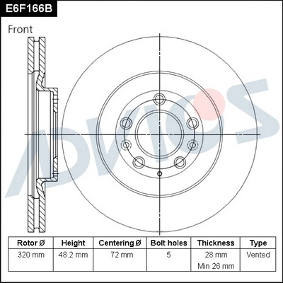 Disque de frein ADVICS E6F166B