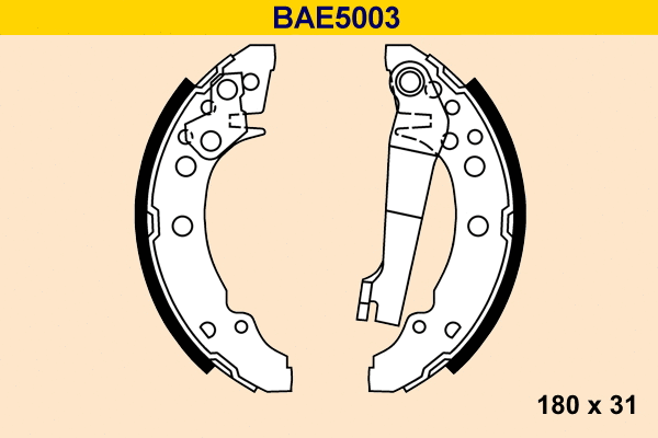 Jeu de mâchoires de frein BARUM BAE5003