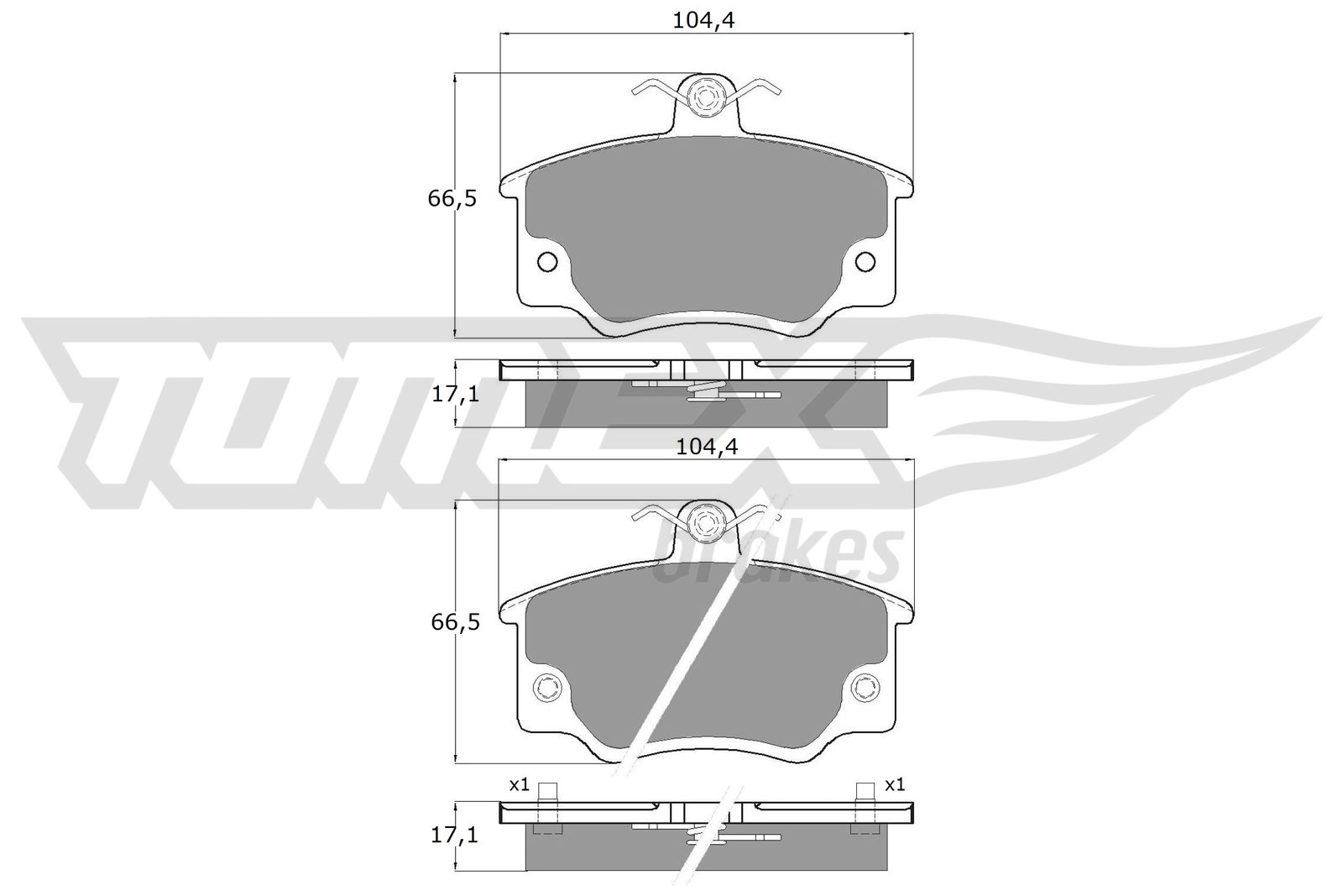 Kit de plaquettes de frein, frein à disque TOMEX Brakes TX 10-73