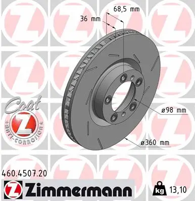 Disque de frein ZIMMERMANN 460.4507.20