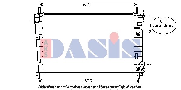 Radiateur, refroidissement du moteur AKS DASIS 090086N