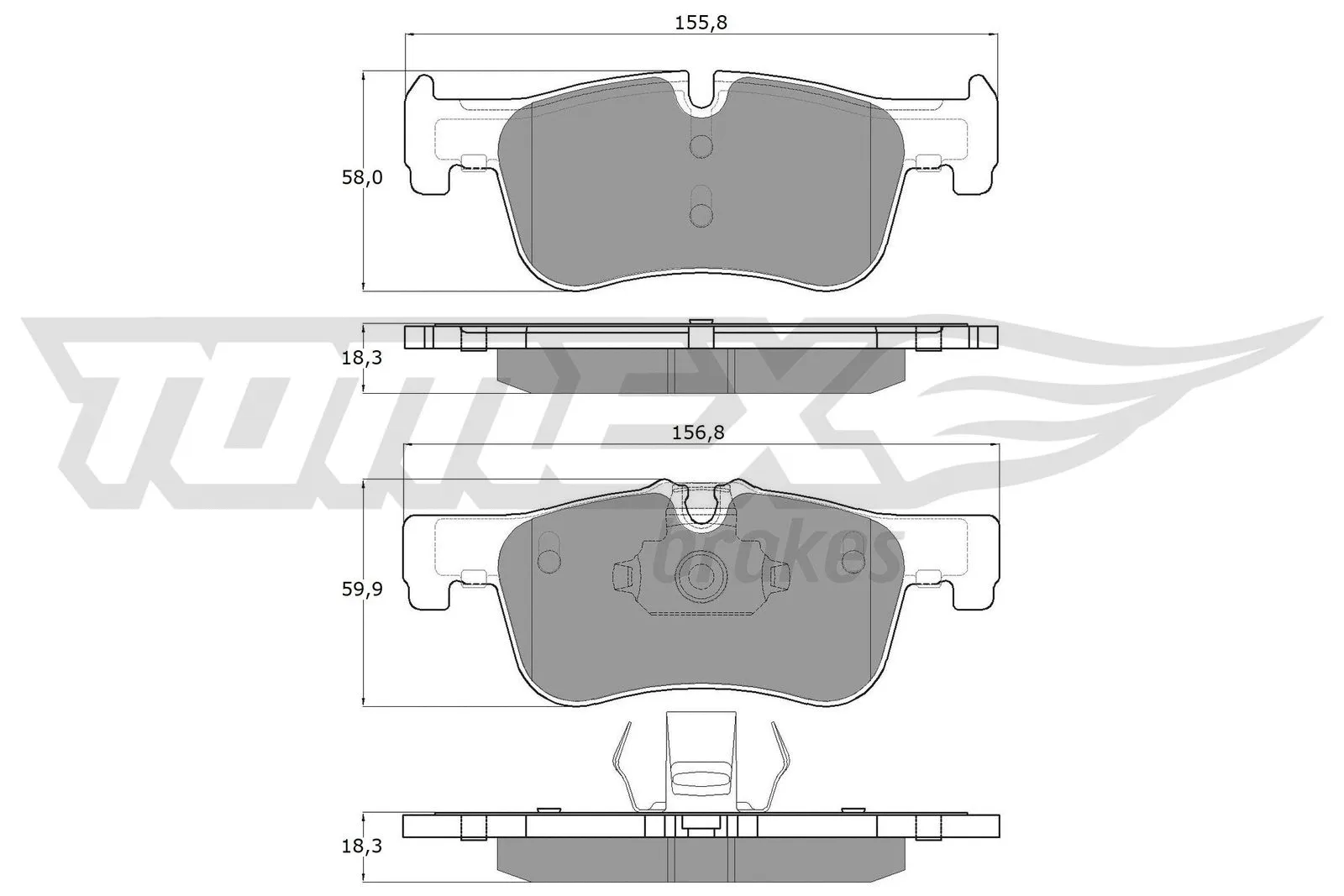 Kit de plaquettes de frein, frein à disque TOMEX Brakes TX 18-46