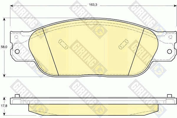 Kit de plaquettes de frein, frein à disque GIRLING 6114019