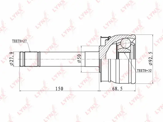Jeu de joints, arbre de transmission LYNXAUTO CO-5734