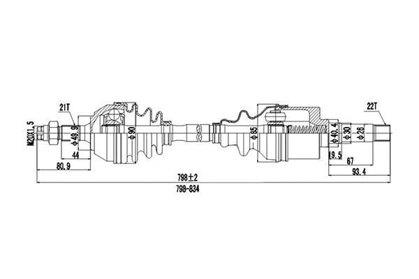 Arbre de transmission DYNAMATRIX DDS210003