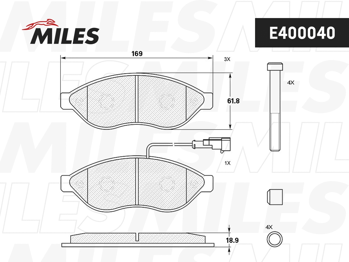 Kit de plaquettes de frein, frein à disque MILES E400040