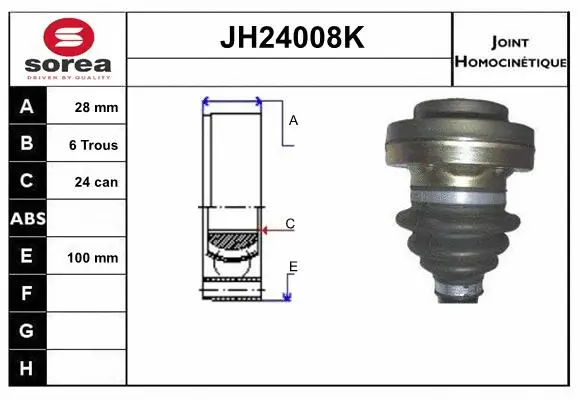Jeu de joints, arbre de transmission SNRA JH24008K