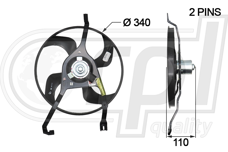 Ventilateur, refroidissement du moteur RPL QUALITY APELCI5027