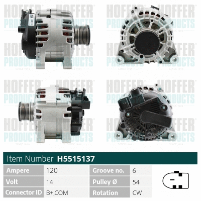 Alternateur HOFFER H5515137