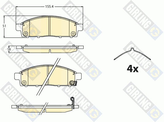 Kit de plaquettes de frein, frein à disque GIRLING 6121246