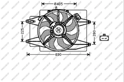 Ventilateur, refroidissement du moteur PRASCO AA640F003