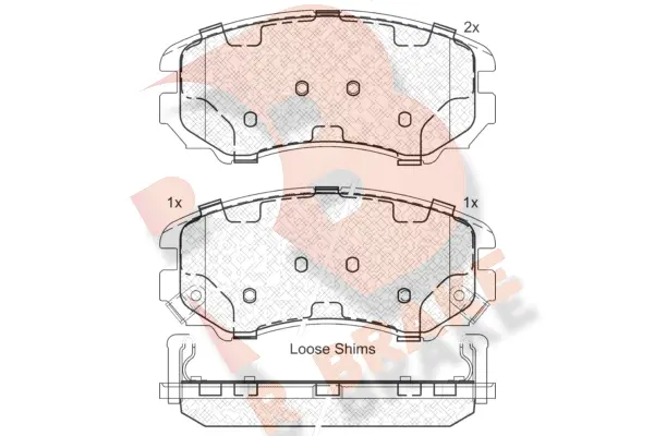Kit de plaquettes de frein, frein à disque R BRAKE RB1644
