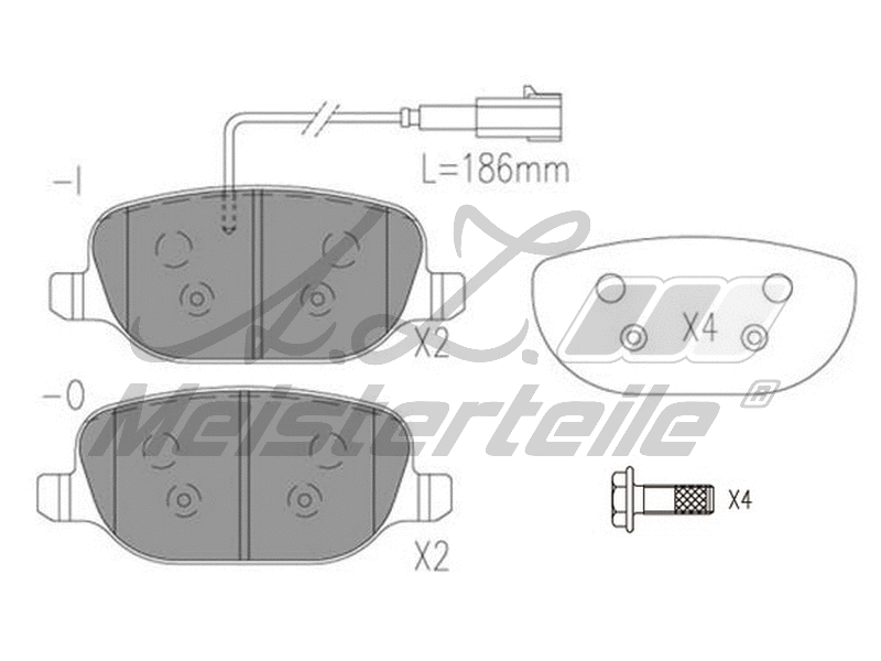 Kit de plaquettes de frein, frein à disque A.Z. Meisterteile AZMT-44-022-2073