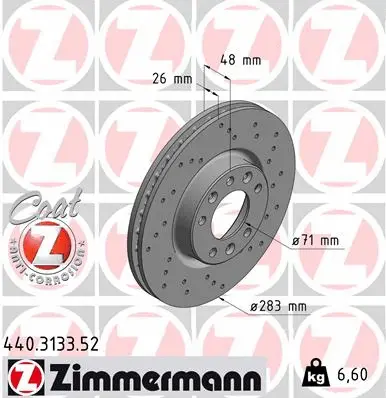 Disque de frein ZIMMERMANN 440.3133.52