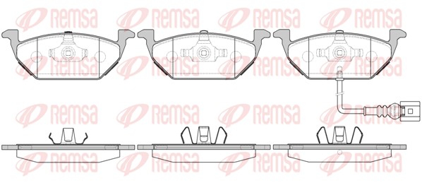 Kit de plaquettes de frein, frein à disque REMSA 0633.31