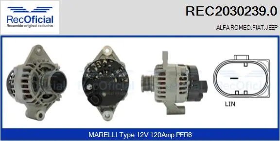 Alternateur RECOFICIAL REC2030239.0
