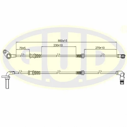 Capteur, vitesse de roue G.U.D. GABS01442