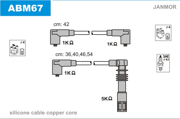 Kit de câbles d'allumage JANMOR ABM67