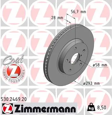 Disque de frein ZIMMERMANN 530.2469.20
