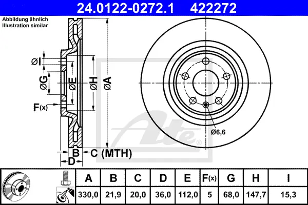 Disque de frein ATE-APAC 24.0122-0272.1
