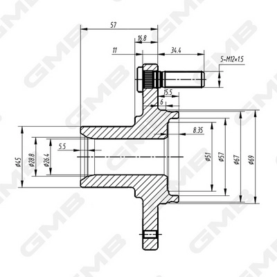 Moyeu de roue GMB Oceania GH10340