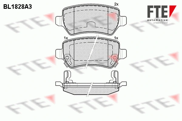 Kit de plaquettes de frein, frein à disque FTE 9010405