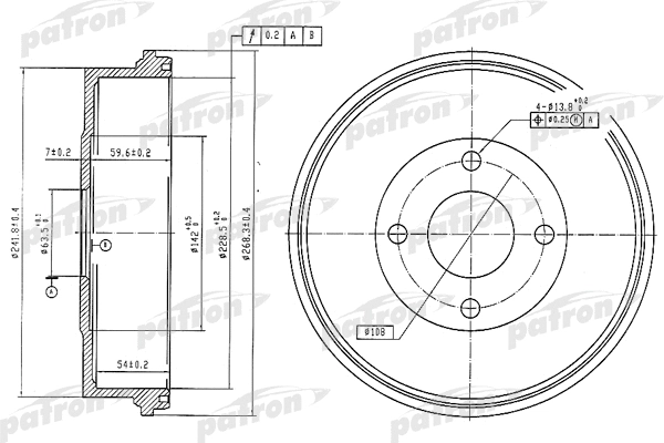 Tambour de frein PATRON PDR1066