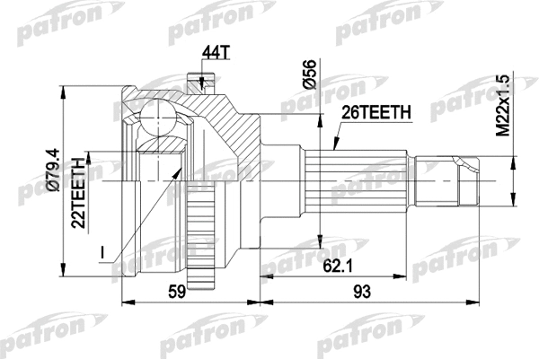 Jeu de joints, arbre de transmission PATRON PCV1141