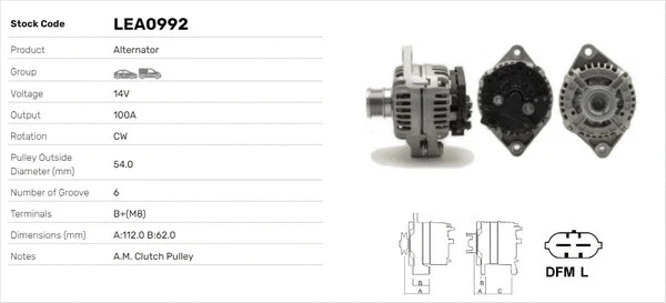 Alternateur LUSA LEA0992