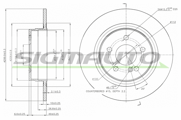 Disque de frein SIGMAUTO DBB691S