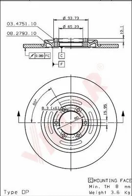 Disque de frein VILLAR 628.0127