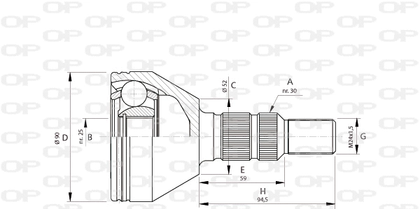 Jeu de joints, arbre de transmission OPEN PARTS CVJ5701.10