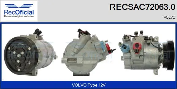 Compresseur, climatisation RECOFICIAL RECSAC72063.0