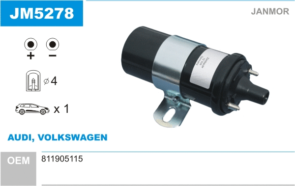 Bobine d'allumage JANMOR JM5278