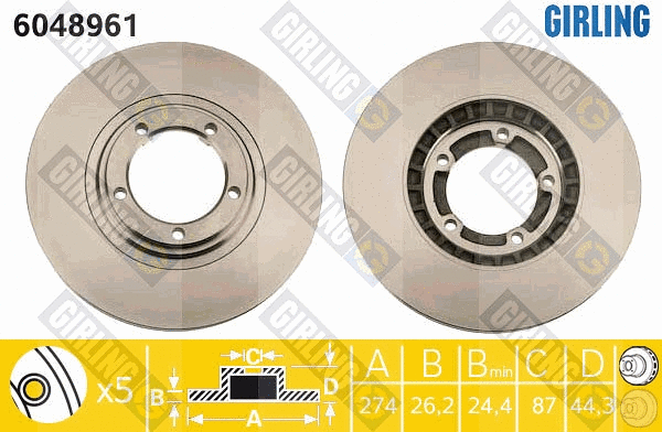 Disque de frein GIRLING 6048961